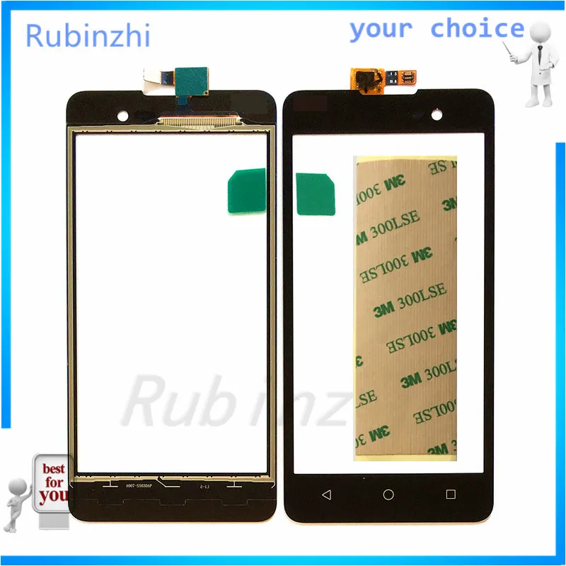 

RUBINZHI Mobile Phone Touch Screen Panel For BQ BQS-5065 BQS 5065 Touch Sensor Digitizer Glass Lens Touchscreen with 3M tickers