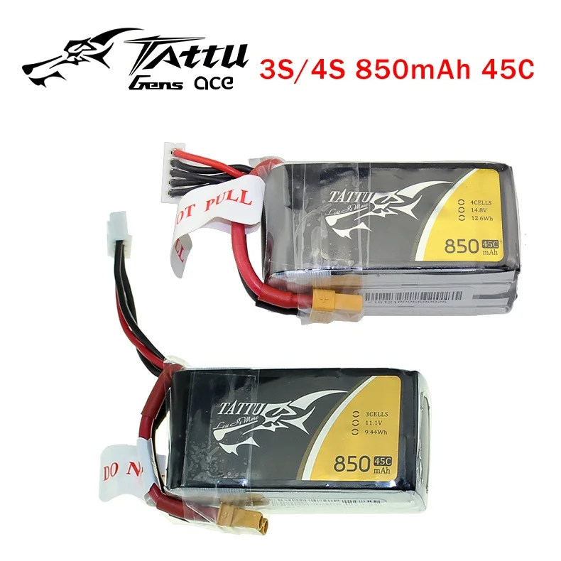 2 шт TATTU 3S Lipo аккумулятор 850mAh 75C аккумулятор 11,1 V XT30 штекер 58 мм* 29 мм* 21 мм FPV рама Дрон Квадрокоптер вертолет RC автомобиль - Цвет: 2pcs 3S 850mAh 45C