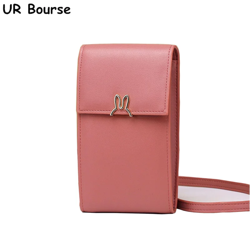 

UR BOURSE Women's Leather Phone Wallet Ladies Multi-function Wallet Female Coin Purse Card Holder Girls Large Capacity Money Bag
