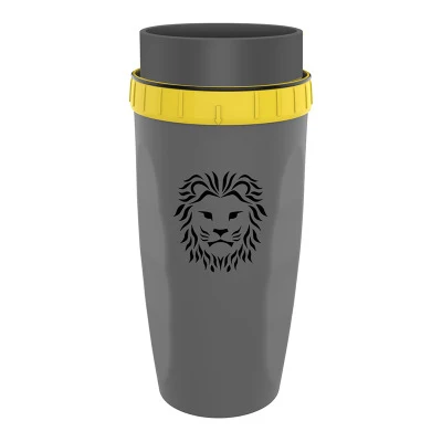 Креативная 300 мл вращающаяся чашка Neolid без крышки портативная ручная соломенная чашка пластиковая мультяшная двухслойная чашка для детей/взрослых - Цвет: Gray lion
