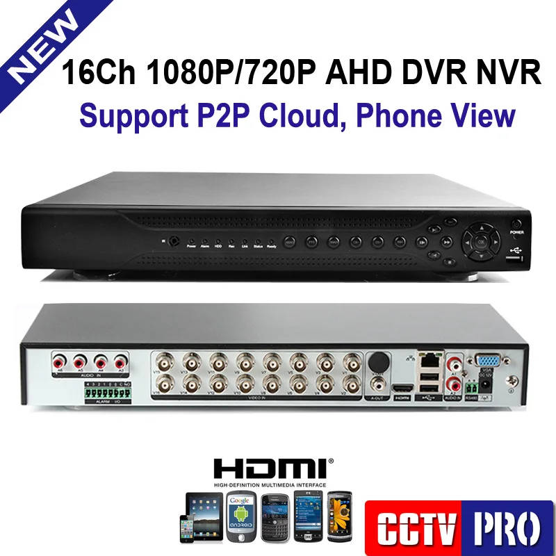 1080P AHD-H Hybrid 16 Channel CCTV DVR Recorder 3 In 1 Hybrid DVR 16Ch AHD DVR 1080P/720P Support For 2MP/1MP AHD Camera,CVBS