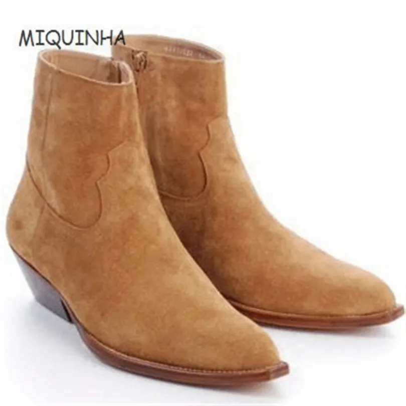 MIQUINHA Shoes Men Boots Sapatos Masculino Chaussure Designer Masculino Erkek Bot Men Boots Chelsea Boots Western Cowboy Boots