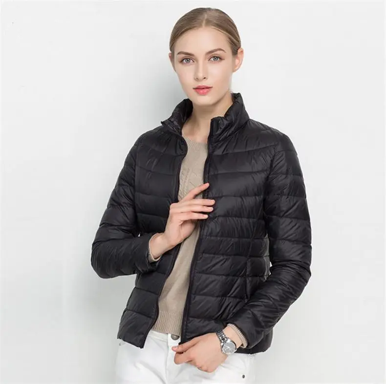 2019 New Women White Duck Down Jacket Winter Coat Ultra Light Slim Women Spring Puffer Jacket Portable Windproof Down Coat S-3XL 6