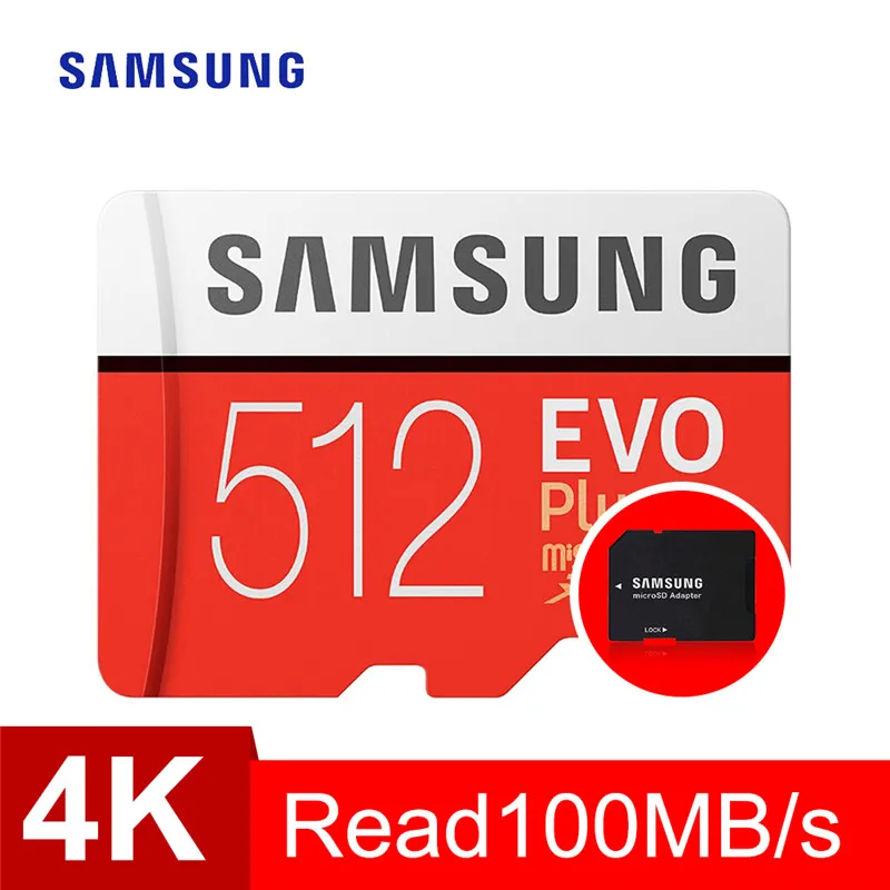 Дешевый Карта памяти Samsung micro sd 512 GB EVO Plus Class10 100 МБ с. Водонепроницаемый TF Memoria sim карты Транс Mikro карты для смартфонов