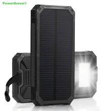 PowerGreen Solar Power Battery Charger 15000mAh Solar Powerbank Mini Solar Panel Battery Bank for Apple for Samsung