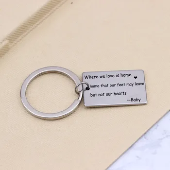 

Custom Name Keychain Engraved Where We Love Is Home Home That Our Feet May Leave But Not Our Hearts Couples Lovers Family Gifts