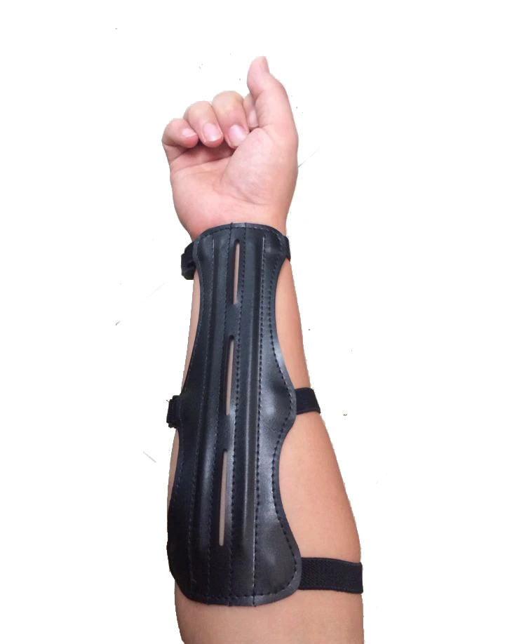 Black 3 Strap Shooting Archery Arm Guard Protection Safe Guard