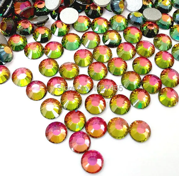 

3mm, 2000pcs/Bag volcano colour DMC Hot Fix FlatBack Rhinestones,machine cut iron-on garment crystal stone gliters