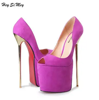 

Sandals Women Peep Toe Platform 9.5cm Sexy nightclub 22cm Catwalk Shows Sandals Nightclub Bottom High heels Plus-size 40-50