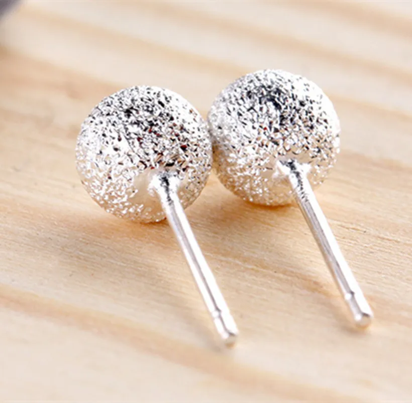 Новинка 2017 модные высококачественные Матовые Круглые серьги из стерлингового