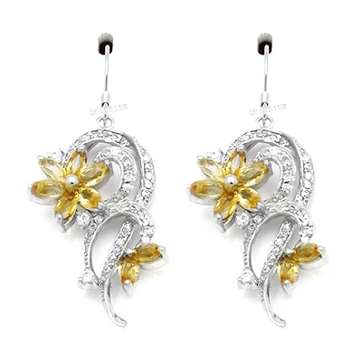 2015 New Tanzanite Earrings for Woman 925 solid silver plated 18KPG white gold insect Earrings_gems_jewelry | Украшения и