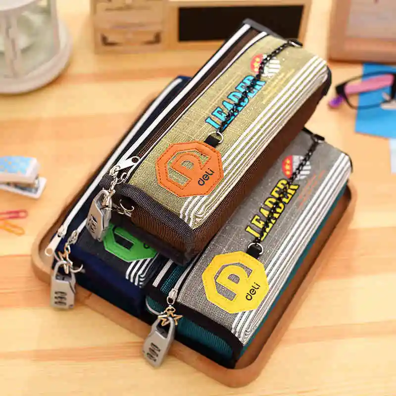 HOT large School Pencil case Bag for Girls boys Morse code Password lock Stationery Product