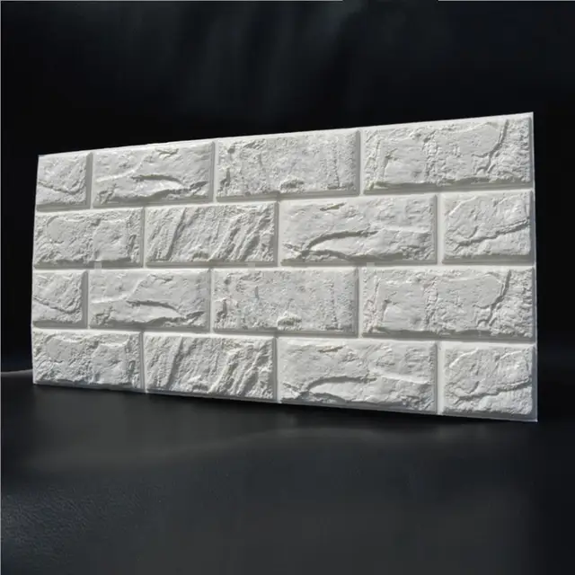 30*60cm white 3d brick wall sticker self adhesive panel decal