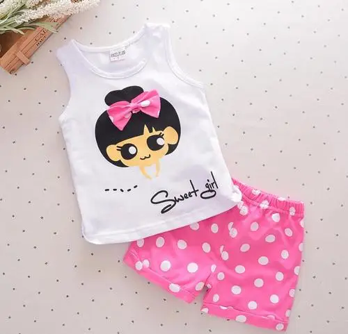 Baby Clothing Set for boy baby girls Summer tank outfits 6m 12m 2T 3T Toddler kids baby girls outfits cotton Tee+Shorts Pants clothes Set polka dot Baby Clothing Set expensive Baby Clothing Set