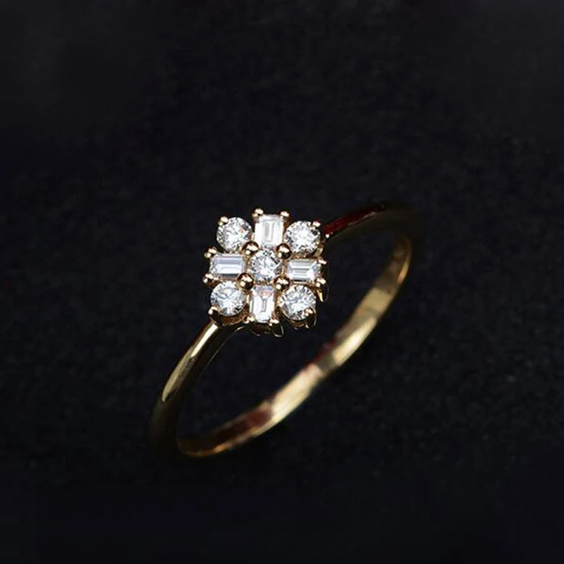 Роскошные стильные кольца для женщин, двойной светильник, цвет желтое золото, CZ вечерние кольца на каждый день, модное ювелирное изделие для девочек KAR004