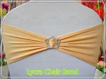 

1-2 --With Crown Buckle-- Spandex/Lycra Chair Band/Expand Bands/Chair cover sash/Table For Wedding Party Banquet Decorations