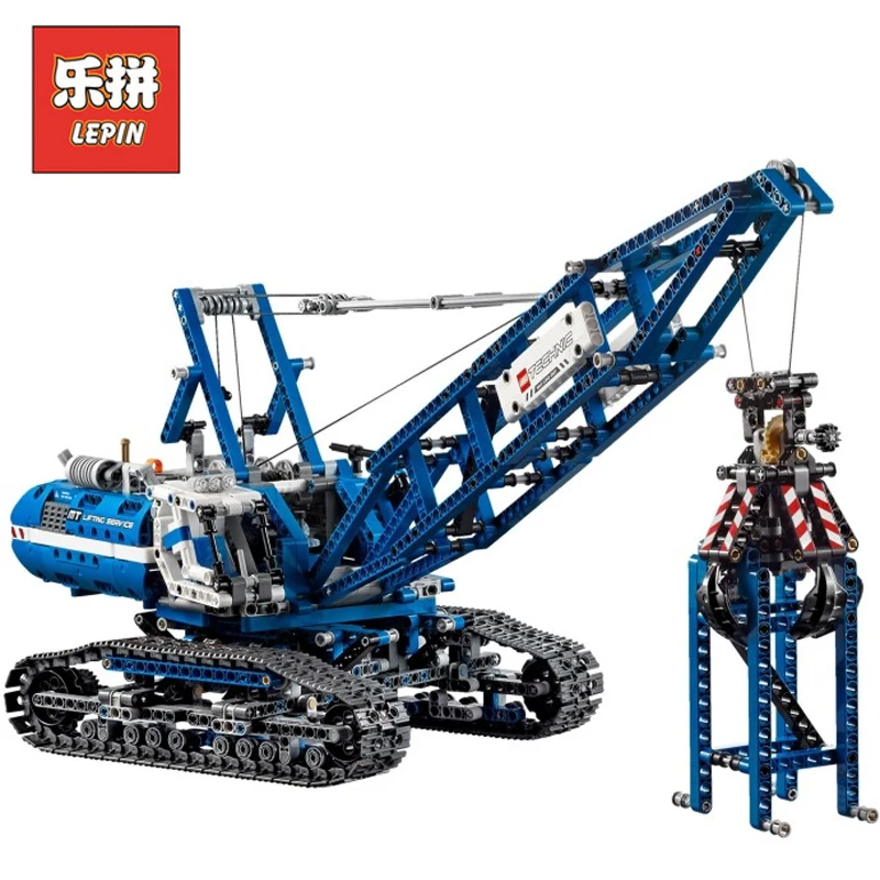 

Lepin Set 20010 1401Pcs Technic Figure Crawler Crane Model Building Kits Blocks Bricks Educational Kid Toy Compatible 42042 Gift