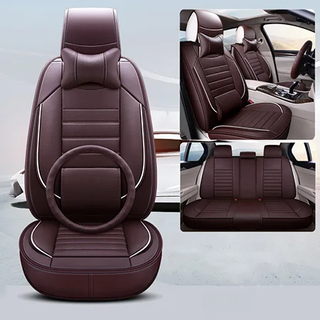 High quality leather universal Car seat covers For Nissan Qashqai Note Murano March Teana Tiida Almera X-trai auto accessories - Название цвета: Coffe Deluxe