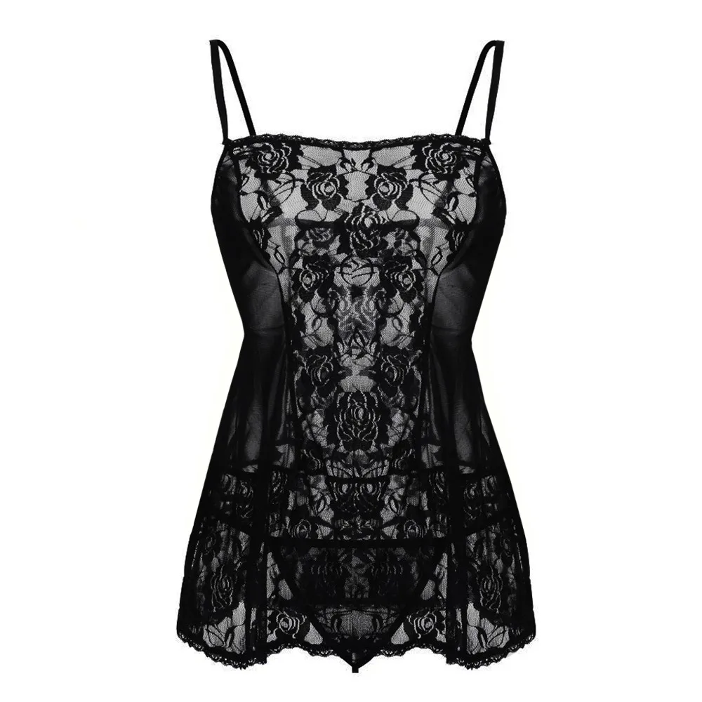 

Sexy Women Lace Negligee Plus Size Sleepwear Set Night Dress Silk Nightgown Silk Satin Nightdress Woman Underwear