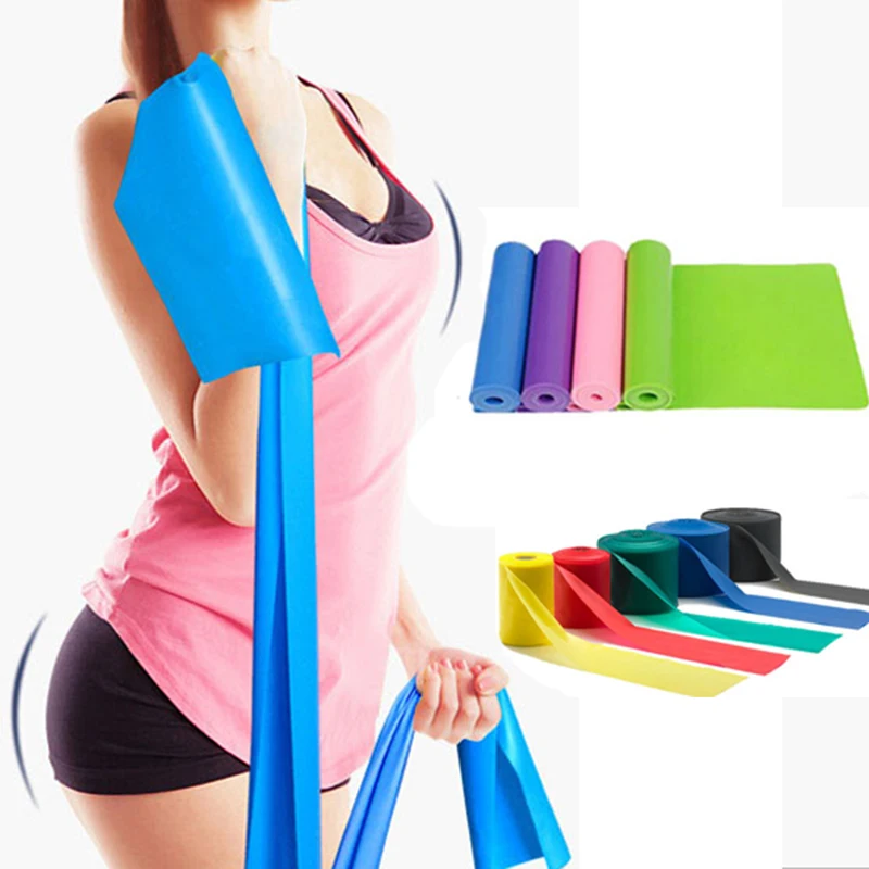 Yoga Pilates Stretch Resistance Band Exercise Fitness Band Training Elastic Exercise Fitness Rubber 150cm natural rubber