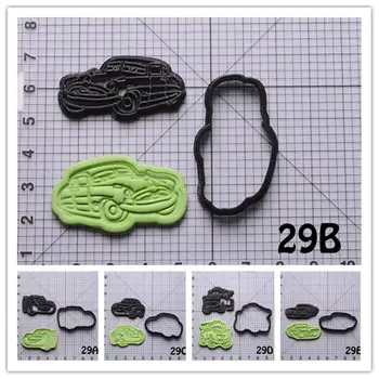 

Cartoon Car Series Shape Cookie Cutter Set Custom Made 3D Printed Biscuit Cutter Cake Decoration Tools Cookie Molds