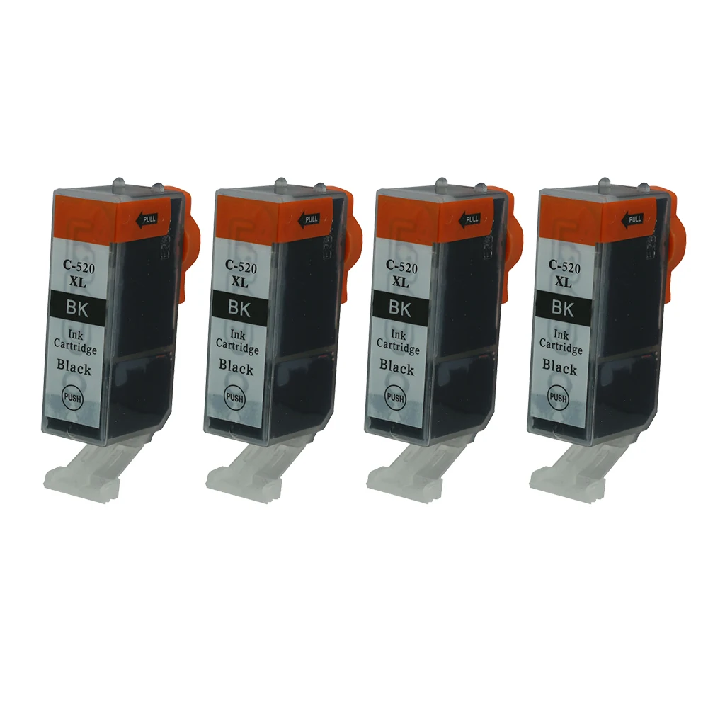4PK PGI 520 Large Black Ink Cartrdige For Canon MP540 MP550 MP560 MP620 MP630 MP640 MP980 MP990