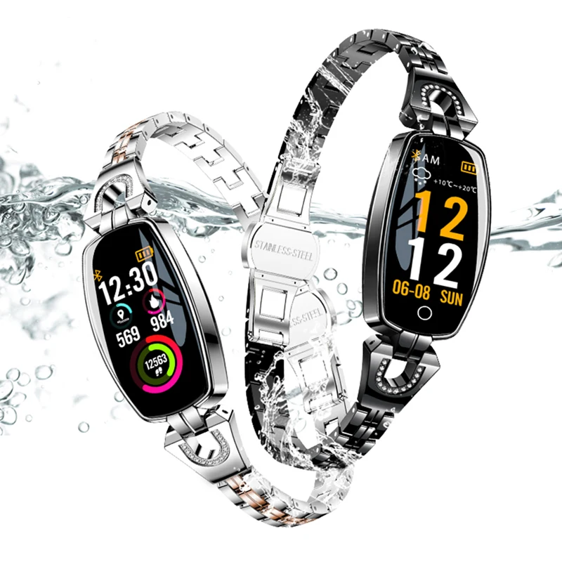 

Teamyo H8 Ladies Smart Sport Bracelet Bluetooth Heart Rate Blood Pressure Monitor Wristband Sleep Tracker SMS Call Reminder