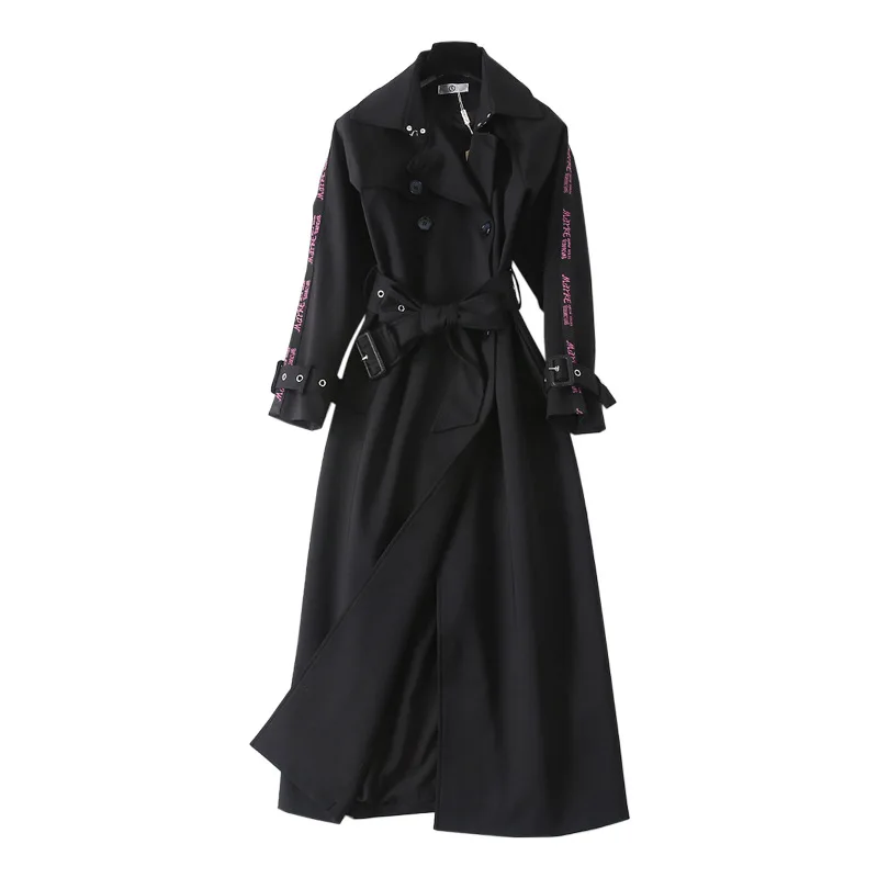 

Korean Style Double-breasted Dress Long OvercoatWomen's Trench Coat New Spring Collection 2019 trench coat long for women
