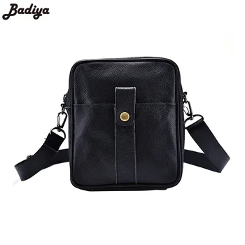 

Men's Messenger Bag Sac Solid Shoulder Bag Crossbody Bags Genuine Leather Small Flap Bag Phone Purse Portfolio Mini Male Handbag