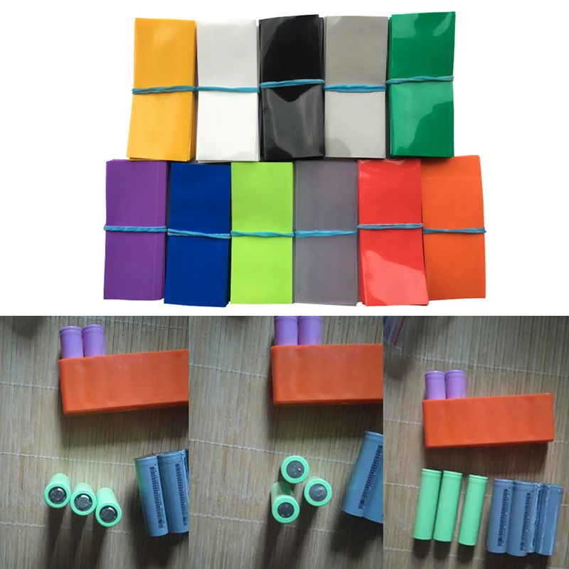 100PCS 18650 Li-ion Lithium Battery Heat Shrink Tube Tubing PVC Shrinkable Film Tape Sleeves Battery Wrap Cover Skin Accessories 100PCS 18650 Li-ion Lithium Battery Heat Shrink Tube Tubing PVC Shrinkable Film Tape Sleeves Battery Wrap Cover Skin Accessories