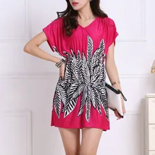 vestido feminino women plus size summer dresses 2017 Loose Ethnic Print Skater Batwing sleeve tunics vin tunic dresses elegant