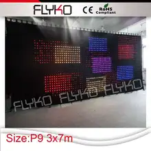 Dj/Диско/сценический свет ПК управлением dmx светодиодный видеоэкран 3x7 м P9cm