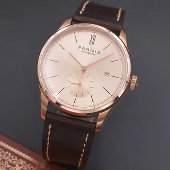 

Parnis 42mm watch Rose gold case calendar parnis Automatic mechanical men watch Rose gold watch Seagull Movement PN601