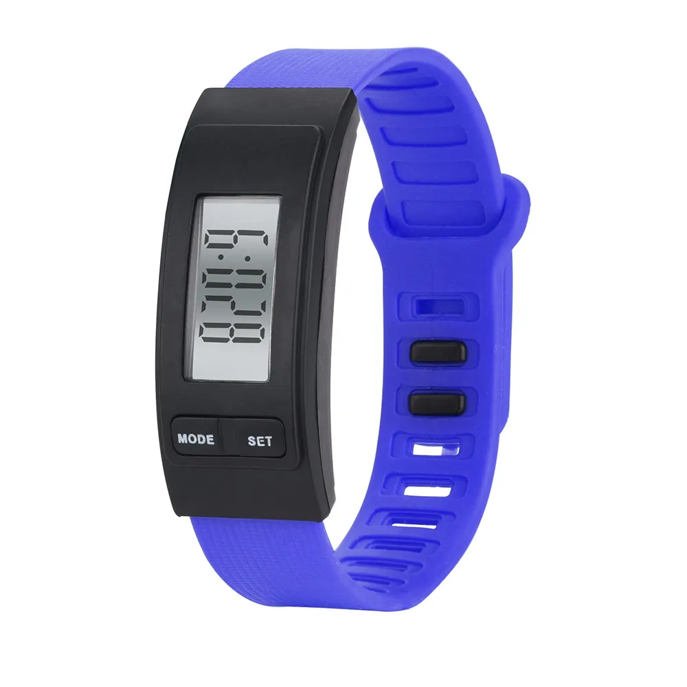 Спортивные часы-браслет с дисплеем, фитнес-датчик, шаговый трекер, цифровой ЖК-дисплей, шагомер для бега, шаговый счетчик калорий@ 50 - Цвет: Blue