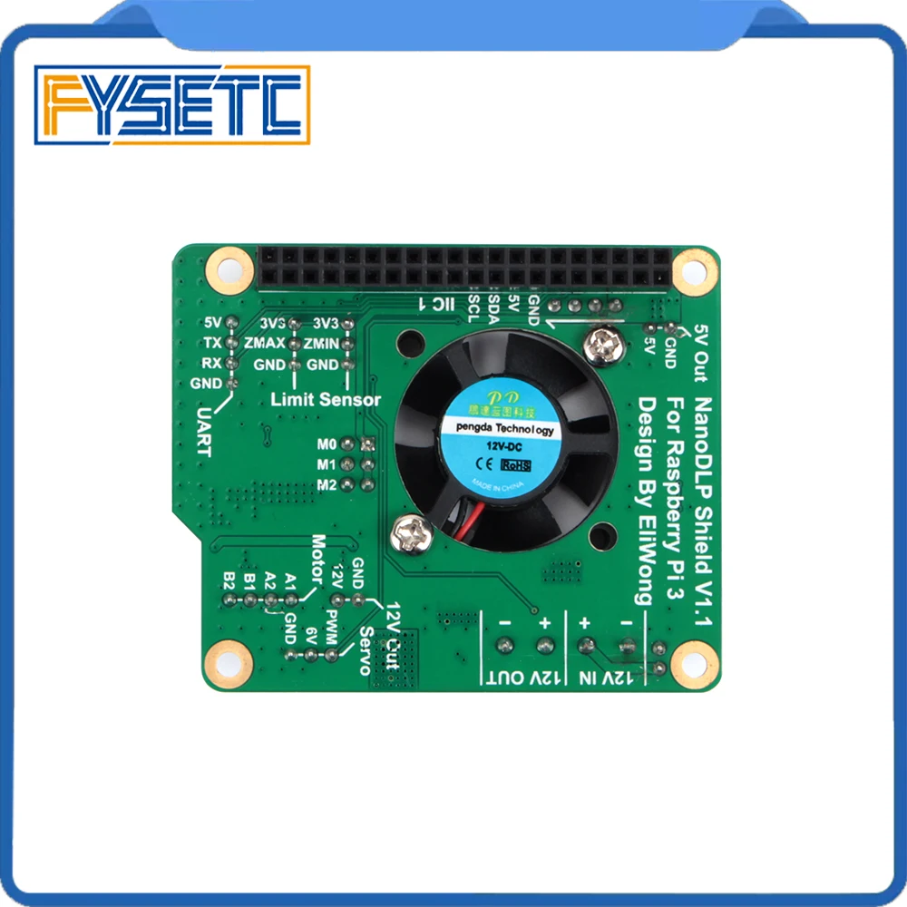 NanoDLP щит V1.1 плата расширения с контролем DRV8825 MOS для Raspberry Pi 3B и светильник