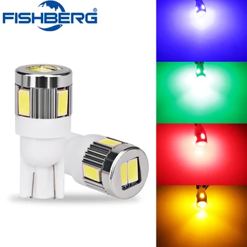 

10PC T10 W5W 168 194 SMD LED Car Auto LED Light Bulb Lamp For Car Tail Light Side Parking Dome Door Map Lights White Red Yellow
