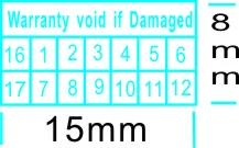 

warranty seal label sticker invalid, if damaged, with a few years or months, 1.5 *0.8cm10000pcs, free shipping