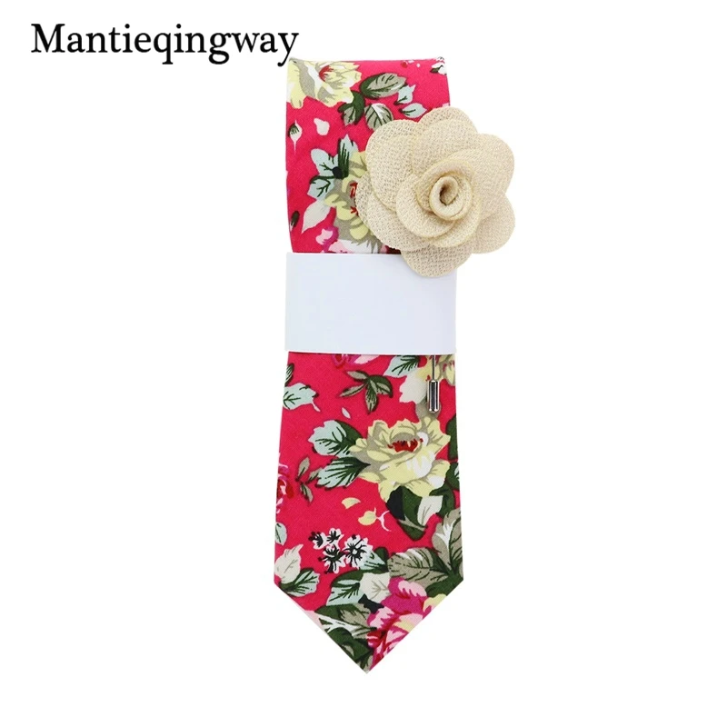 Мужские хлопковые Галстуки Mantieqingway, 19 цветов, с цветочным принтом, тонкий галстук Gravatas Corbatas, Модный свадебный деловой галстук, галстуки