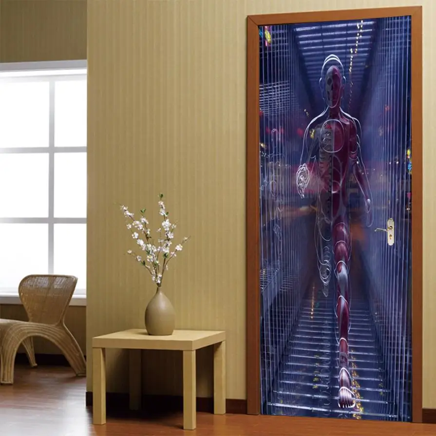 2018 3D Door Sticker Decal Art Decor Vinyl Removable Mural Poster Scene