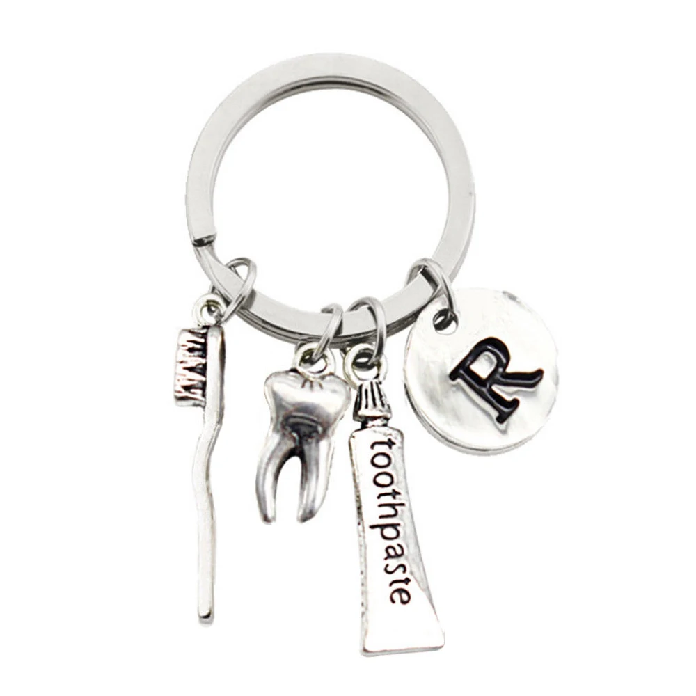 Children Tooth Toothpaste Toothbrush Pendant Key Chain Key Ring