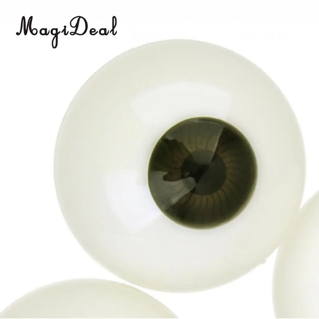 MagiDeal 2 Pairs Plastic Half Round Hollow Eyeballs 30mm for Doll Animal Mask Skull Halloween Prop DIY Craft Toys