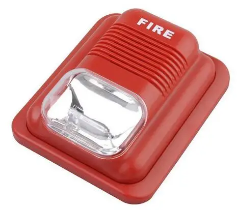 Fire Alarm Siren Red Sound and White Flash Light for Fire