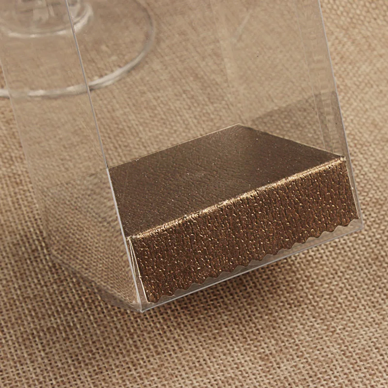 

30PCS/lot 10*10*10cm plastic box with paper buttom /wedding favor box/100% high quality free shipping China post air mail