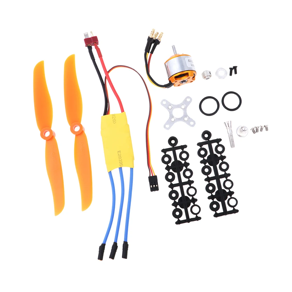Brushless Power System 30A ESC + A2212 2200KV Motor + Propeller Props + Mount Kit for RC Helicopter / Airplane Parts