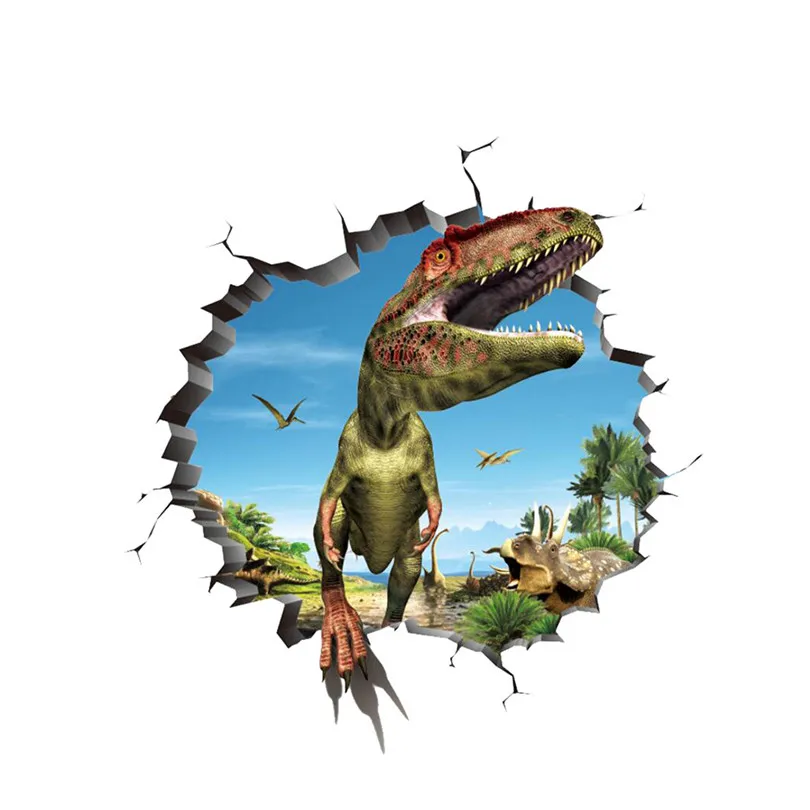 Home Decoration Creative Livingroom Cool 3D Dinosaur Floor Wall Sticker Removable Vinyl Art Home Decal DIY For Gift (4)