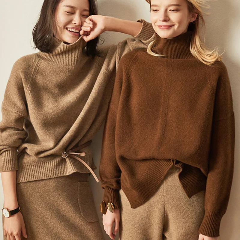 

GABERLY Cashmere Soft Turtleneck Sweaters and Pullovers for Women Loose Warm Autumn Winter Ladies Jumper Female Brand Jumper