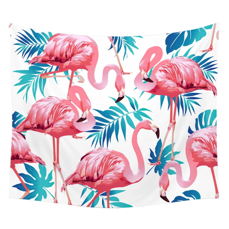 

Home Furnishing Hanging Wall Tapestry Flamingos Floral Tapestries Hornbill Colorful Wall Hanging Tree Natural Scenery carpet