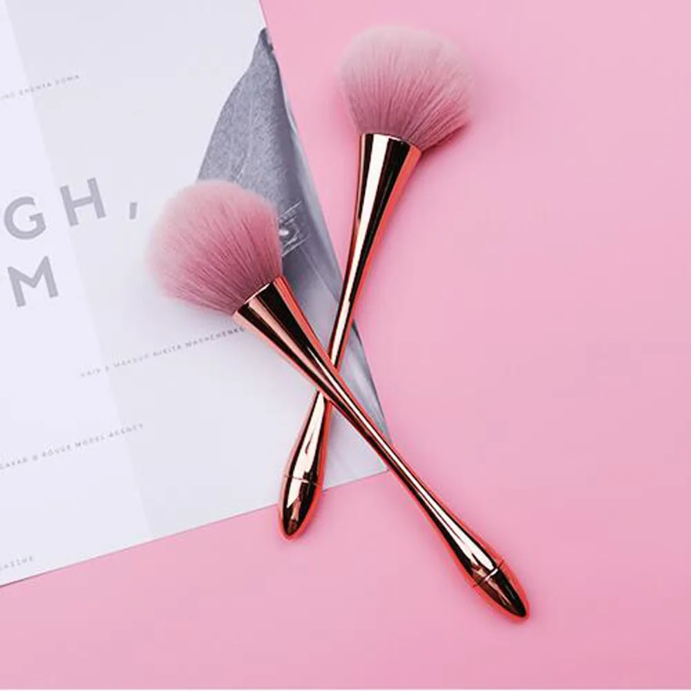 Portable Beginner Makeup Brush Small Waist Shape Honey Powder Blush Brush Pink Soft Hair Face Beauty Tool