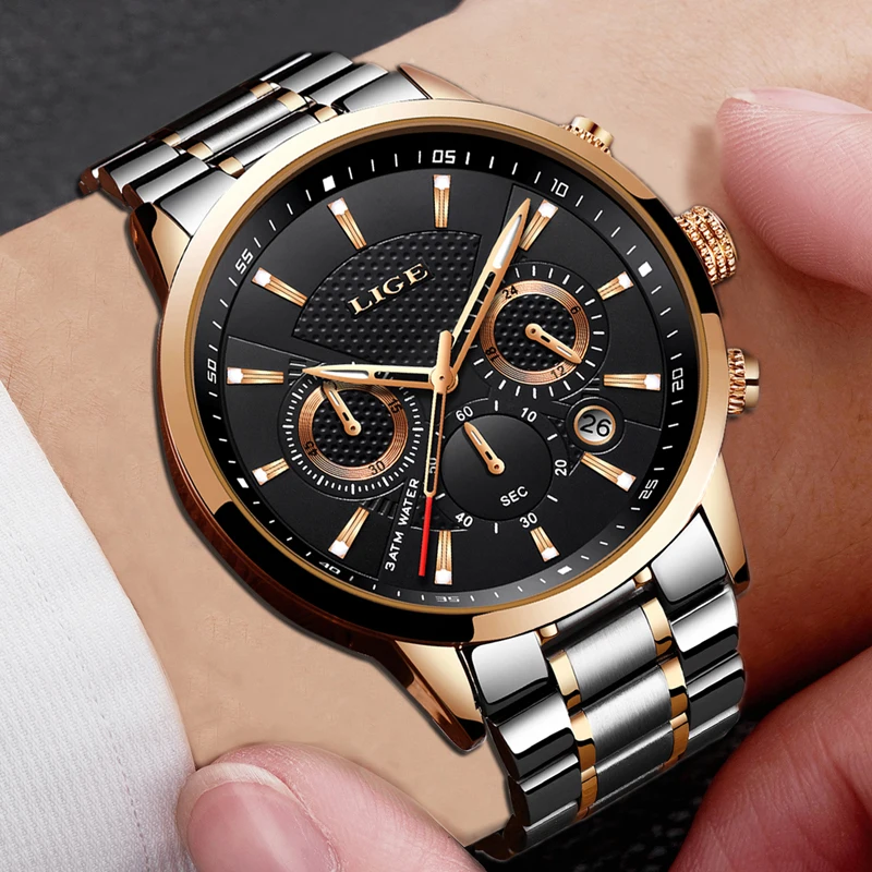 Top Luxury Brand LIGE Men's Watch Men Quartz Watches Business Sport Waterproof Casual Fashion Military Male Clock Reloj Hombre