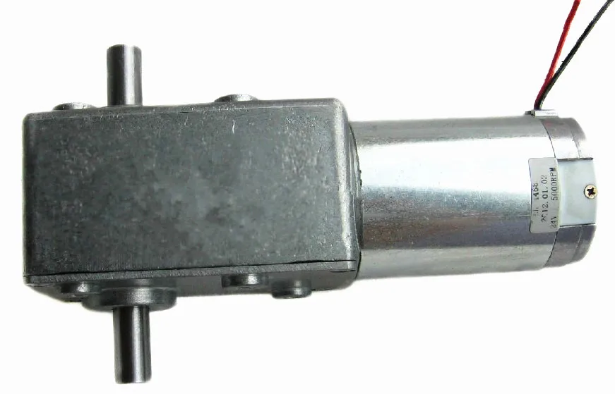 DC 12V / 22rpm High-torque worm reducer geared motor, Double shaft Gearbox motor bringsmart a58sw31zys 12v dc worm motor reversed geared motor double shaft 1 6 70kg cm high torque reducter motor 24v gear motor